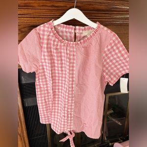 Pink gingham blouse